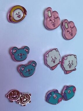BT21 Earring Set BTS KPop Post Pierced Ears